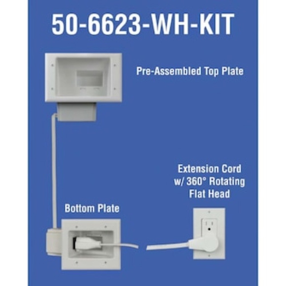 NIB Open Box DataComm Flat Panel TV Cable Organizer Kit 50-3323-WH-KIT - Picture 3 of 5